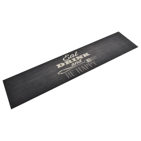 Vidaxx Kitchen Mat Washable Kitchen Print 60x300 cm Velvet Black