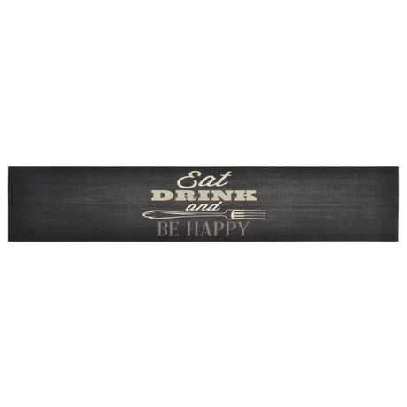 Vidaxx Kitchen Mat Washable Kitchen Print 60x300 cm Velvet Black
