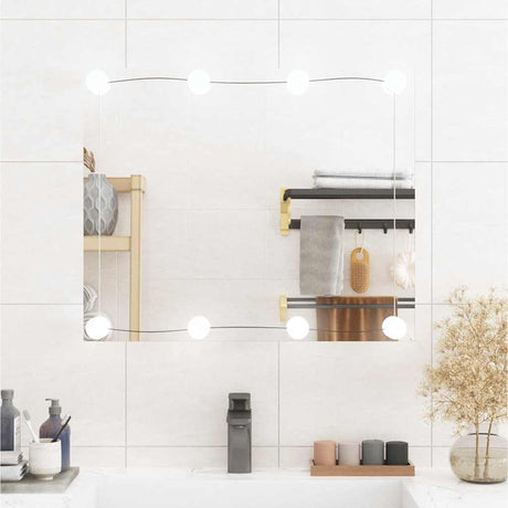 Vidaxx vægspejl med LED'er rektangulært 50x60 cm glas