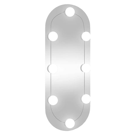 VidaXL vægspejl med LED'er ovalt 20x50 cm glas