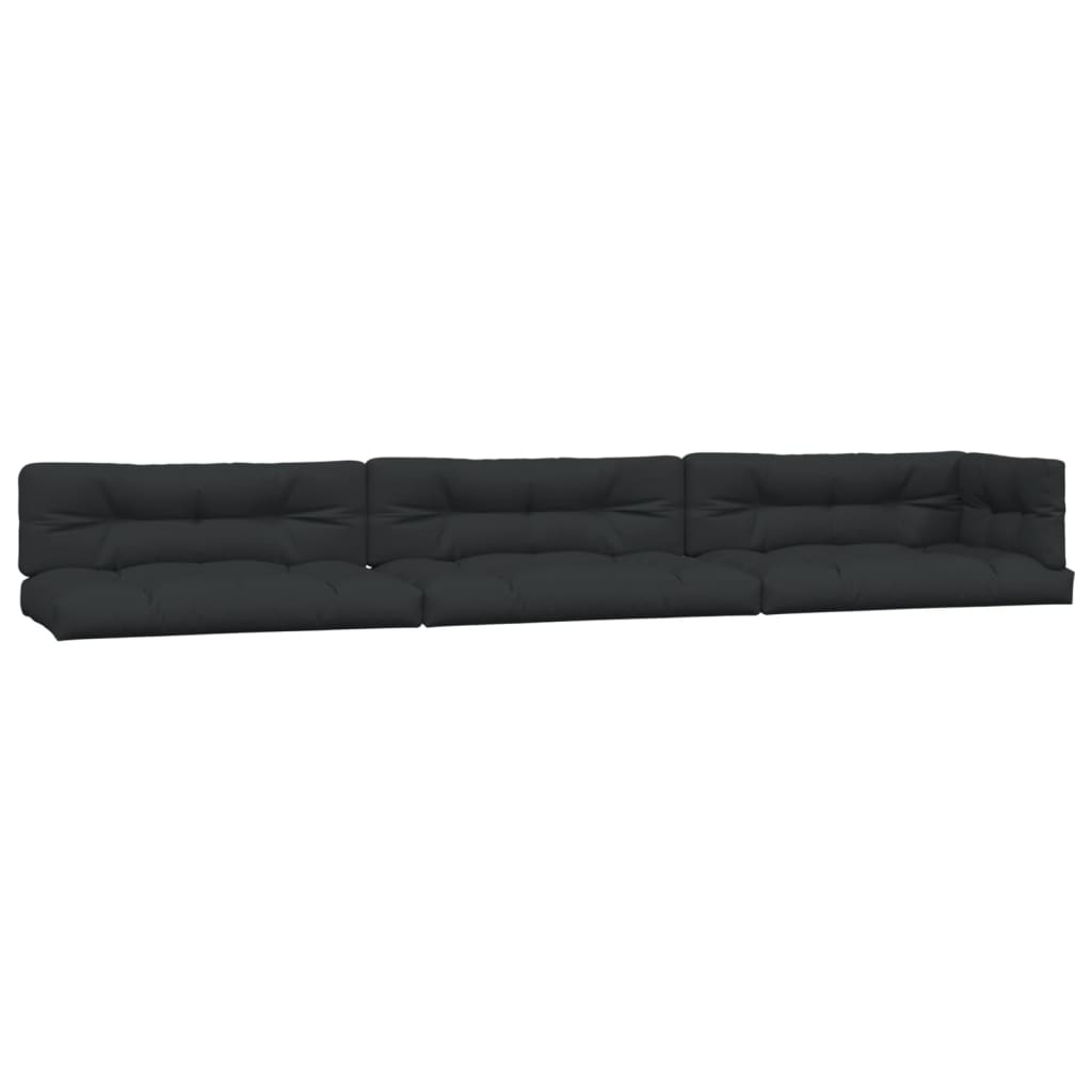 Vidaxl pallepuder 7 stk. Stof sort sort