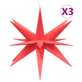 Vidaxl julelys med lysdioder 3 stk foldbar 100 cm rød