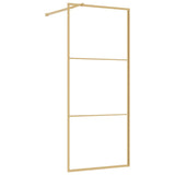 Vidaxx walk-in brusevæg gennemsigtig 80x195 cm ESG glas guldfarvet