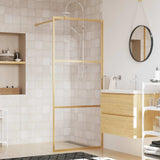 Vidaxx walk-in brusevæg gennemsigtig 80x195 cm ESG glas guldfarvet
