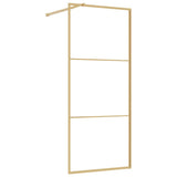 Vidaxx walk-in brusevæg gennemsigtig 90x195 cm ESG glas guldfarvet