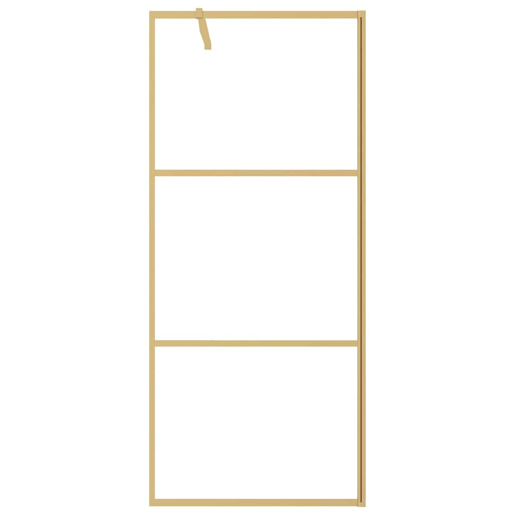 Vidaxx walk-in brusevæg gennemsigtig 90x195 cm ESG glas guldfarvet