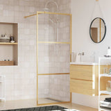 Vidaxx walk-in brusevæg gennemsigtig 90x195 cm ESG glas guldfarvet