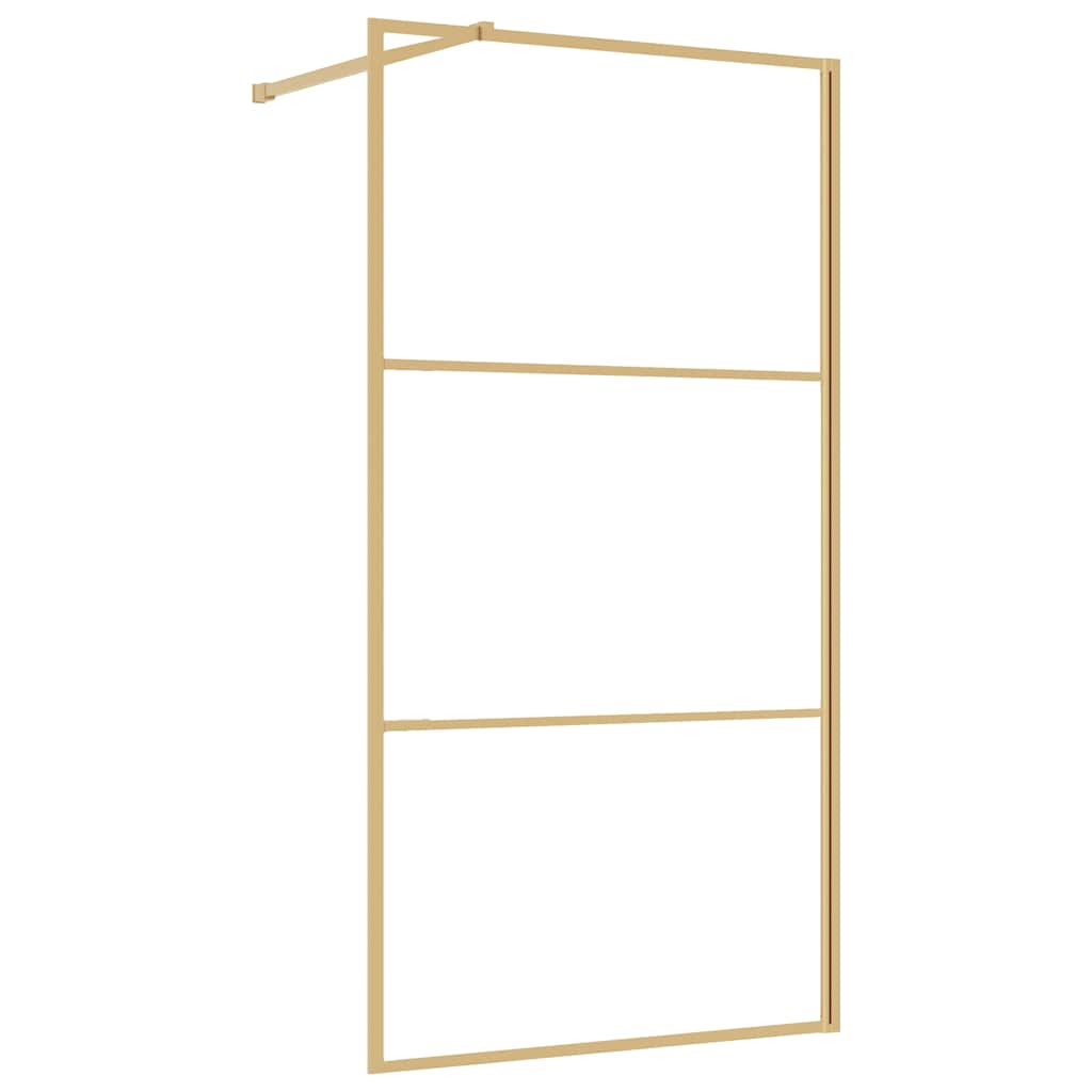 Vidaxx walk-in brusevæg gennemsigtig 100x195 cm ESG glas guldfarvet