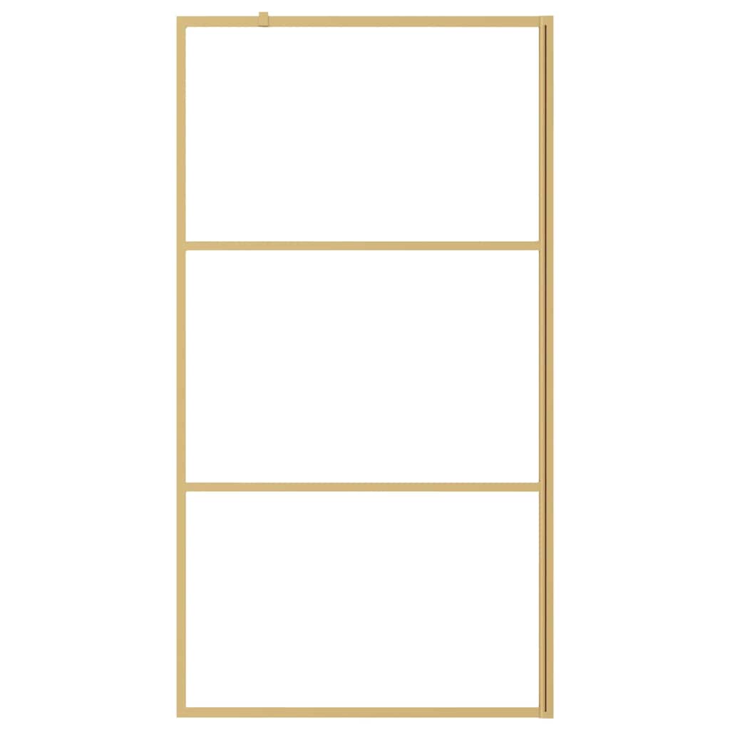 Vidaxx walk-in brusevæg gennemsigtig 100x195 cm ESG glas guldfarvet