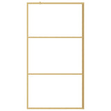 Vidaxx walk-in brusevæg gennemsigtig 100x195 cm ESG glas guldfarvet