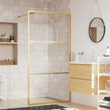 Vidaxx walk-in brusevæg gennemsigtig 100x195 cm ESG glas guldfarvet