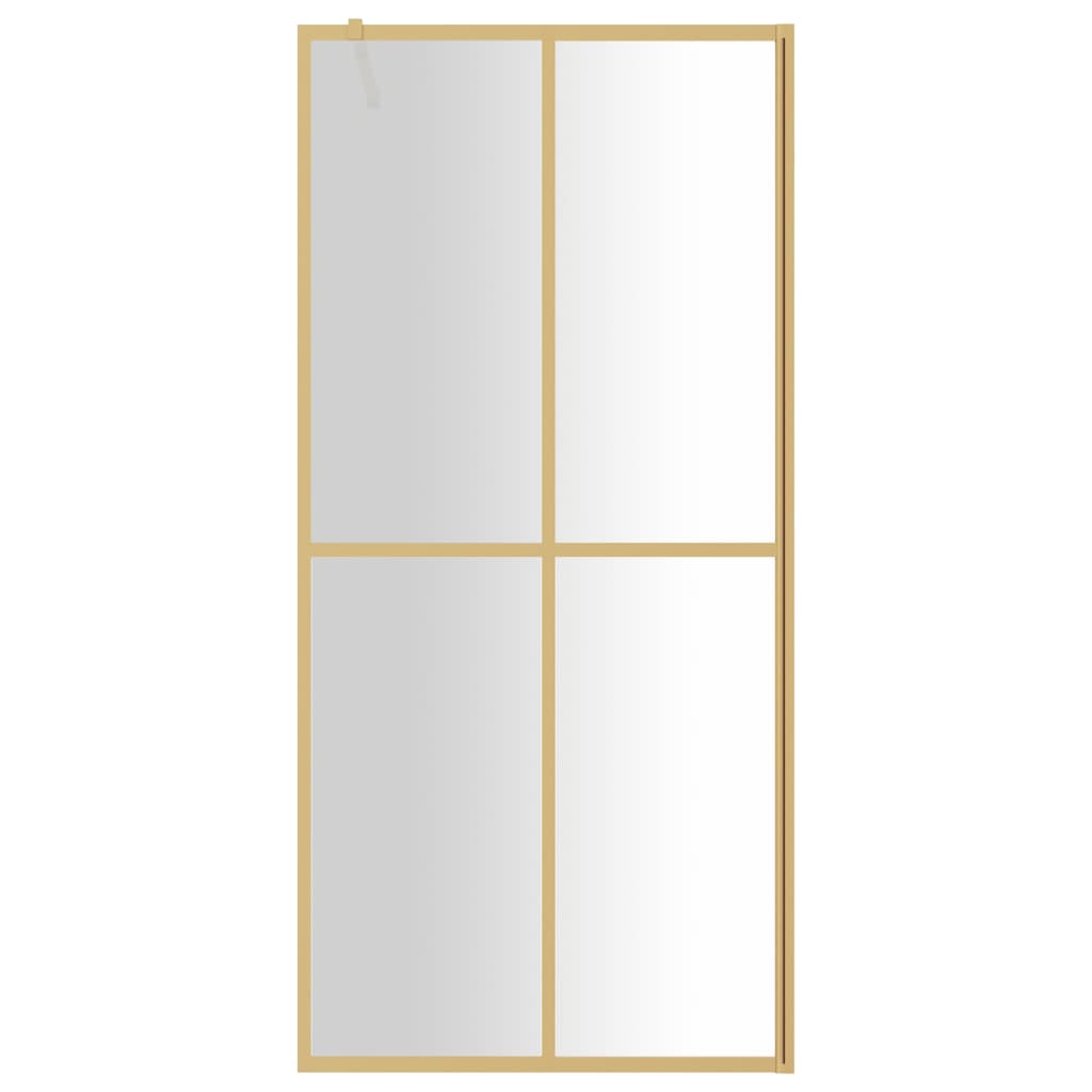Vidaxx walk-in brusevæg gennemsigtig 90x195 cm ESG glas guldfarvet