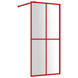 Vidaxx walk-in bruser kabinet gennemsigtig 100x195 cm esg glas rød