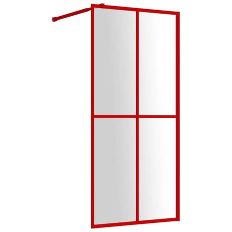 Vidaxx walk-in bruser kabinet gennemsigtig 100x195 cm esg glas rød