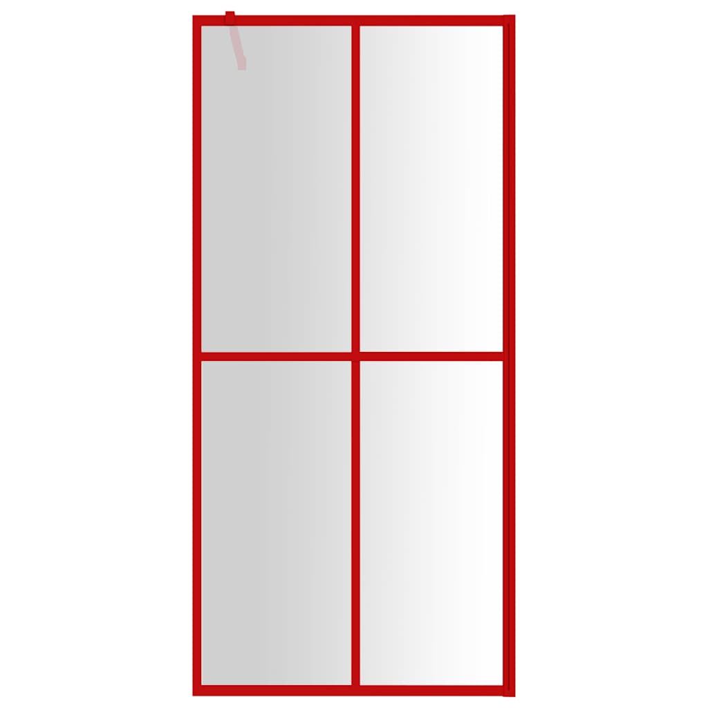 Vidaxx walk-in bruser kabinet gennemsigtig 100x195 cm esg glas rød