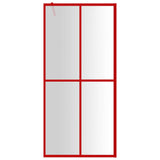 Vidaxx walk-in bruser kabinet gennemsigtig 100x195 cm esg glas rød