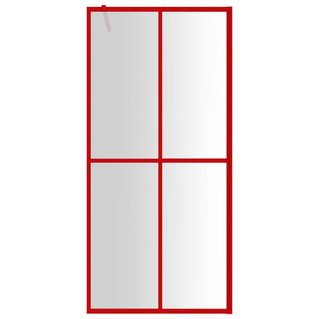 Vidaxx walk-in bruser kabinet gennemsigtig 100x195 cm esg glas rød