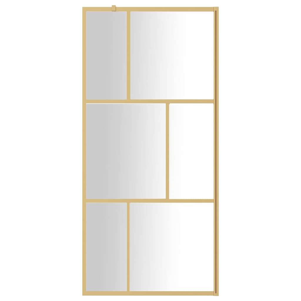 Vidaxx walk-in brusevæg gennemsigtig 80x195 cm ESG glas guldfarvet