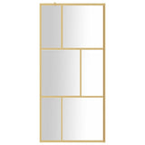 Vidaxx walk-in brusevæg gennemsigtig 80x195 cm ESG glas guldfarvet