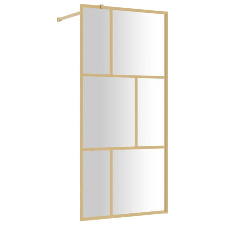 Vidaxx walk-in brusevæg gennemsigtig 90x195 cm ESG glas guldfarvet