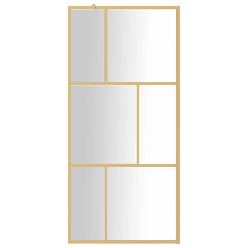 Vidaxx walk-in brusevæg gennemsigtig 90x195 cm ESG glas guldfarvet