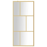 Vidaxx walk-in brusevæg gennemsigtig 90x195 cm ESG glas guldfarvet