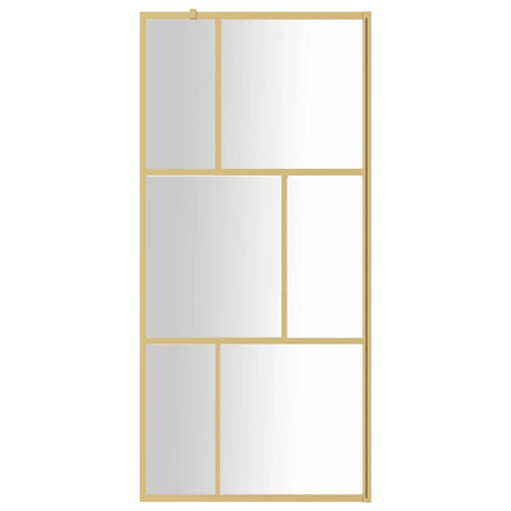 Vidaxx walk-in brusevæg gennemsigtig 90x195 cm ESG glas guldfarvet