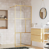 Vidaxx walk-in brusevæg gennemsigtig 90x195 cm ESG glas guldfarvet