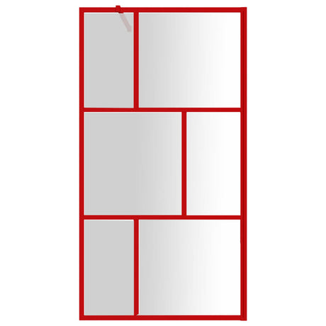 Vidaxx walk-in bruser kabinet gennemsigtig 100x195 cm esg glas rød