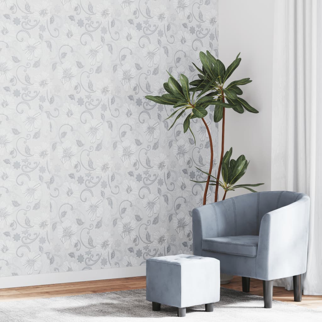 Vidaxl Ikke-vævet tapet 3d blomstermønster 10x0,53 m grå
