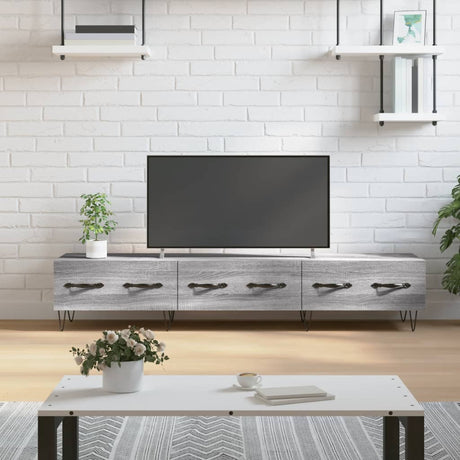 Vidaxl tv-meubel 150x36x30 cm bewerkt hout grijs sonoma eikenkleurig