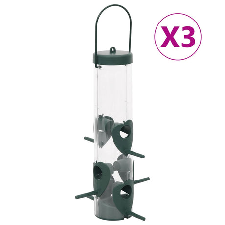 Vidaxl Bird Feeders 3 stk 17x17x32 cm mørkegrøn