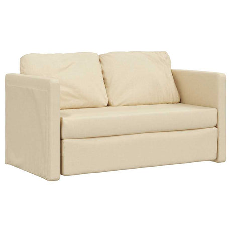 Vidaxl slaapbank vloermodel 2-in-1 112x174x55 cm stof crèmekleurig