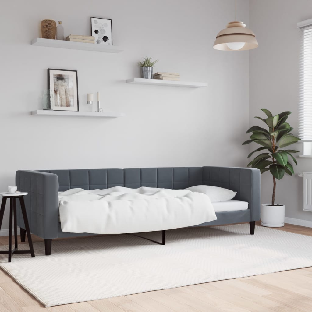 Vidaxl slaapbank 80x200 cm fluweel donkergrijs