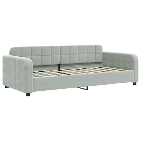 Vidaxl slaapbank 90x190 cm fluweel lichtgrijs