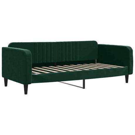 Vidaxl slaapbank 100x200 cm fluweel donkergroen