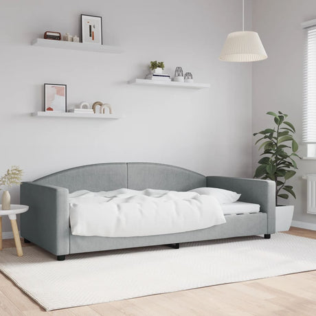 Vidaxl slaapbank 100x200 cm stof lichtgrijs