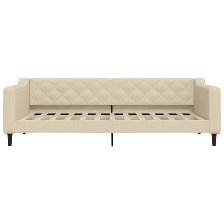 Vidaxl slaapbank 90x200 cm stof crèmekleurig