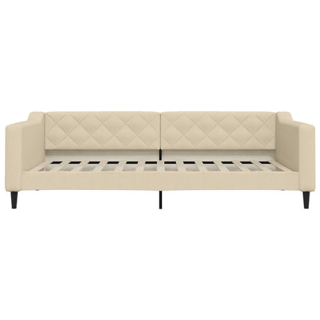 Vidaxl slaapbank 100x200 cm stof crèmekleurig