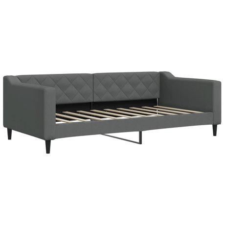 Vidaxl slaapbank 90x190 cm stof donkergrijs
