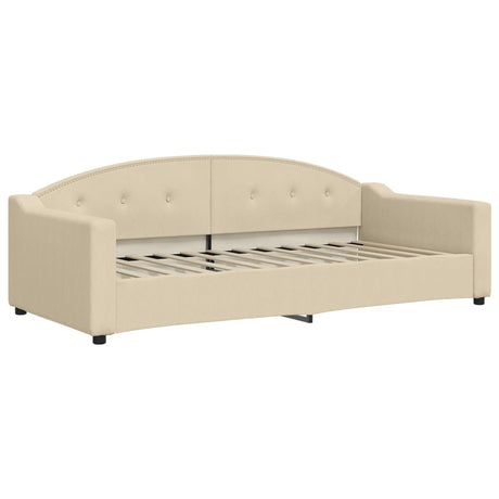 Vidaxl slaapbank 90x200 cm stof crèmekleurig