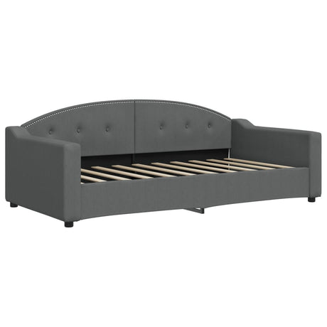 Vidaxl slaapbank 90x190 cm stof donkergrijs