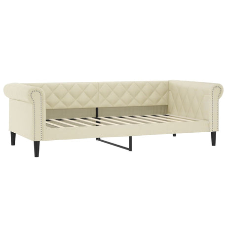 Vidaxl slaapbank 80x200 cm kunstleer crèmekleurig