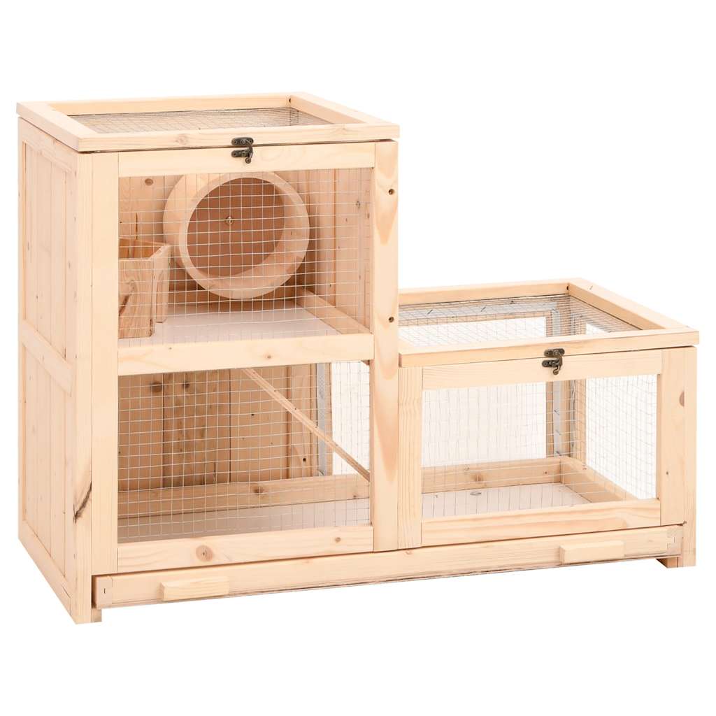 Vidaxx hamsterbur 81x40x60 cm massivt fyrretræ