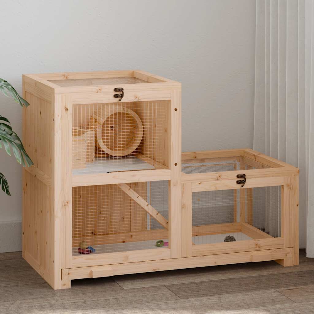 Vidaxx hamsterbur 81x40x60 cm massivt fyrretræ