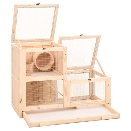 Vidaxx hamsterbur 81x40x60 cm massivt fyrretræ