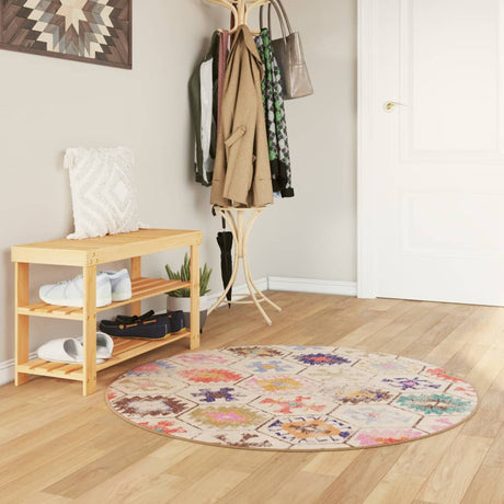 Vidaxl Vloerkleed Wasbaar Anti-Slip Ø 120 cm meerkleurig
