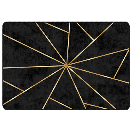 Vidaxx tæppe vaskbart anti-slip 160x230 cm sort og guld