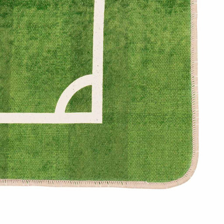 Vidaxx børnetæppe fodboldbane vaskbar skridsikker 160x230 cm grøn