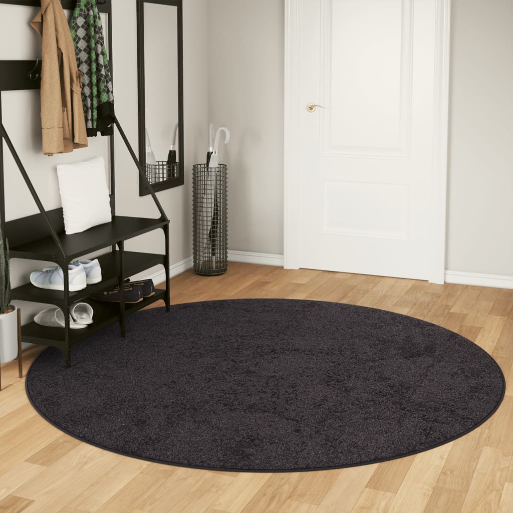 Vidaxl vaskbart anti-slip tæppe Ø 200 cm antracit